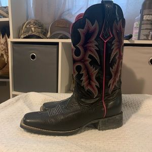 Ariat Women’s Black and Pink Square Toe Boots